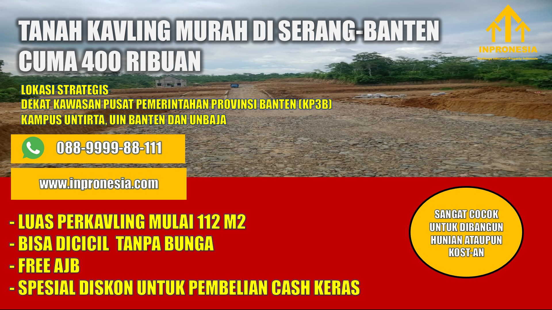 TANAH KAVLING PALIMA PERMAI , KOTA CILEGON  BANTEN